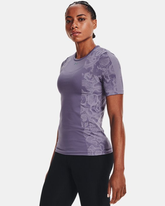 Under Armour UA RUSH™ HeatGear® Seamless Løbetøj Dame Lilla Lyserød / Metal Sølv | Lcqb93rpfpH
