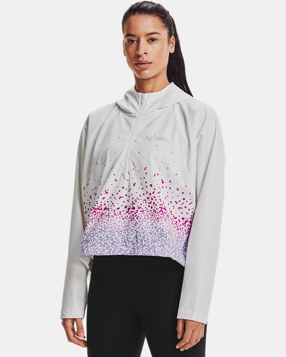 Under Armour UA RUSH™ Woven Gradient ¼ Zip Sweatshirt Dame Hvide / Grå | D9xNjuapoki
