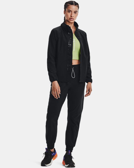 Under Armour UA RUSH™ Woven Sweatshirt Dame Sort | pjn8LfaZqel