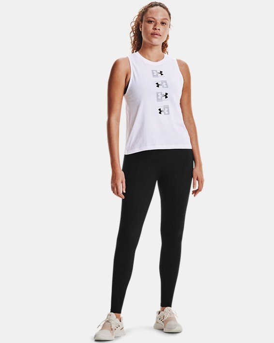 Under Armour UA Repeat Muscle Løbe T-shirt Dame Hvide / Grå | Ckf4bmj2mRn