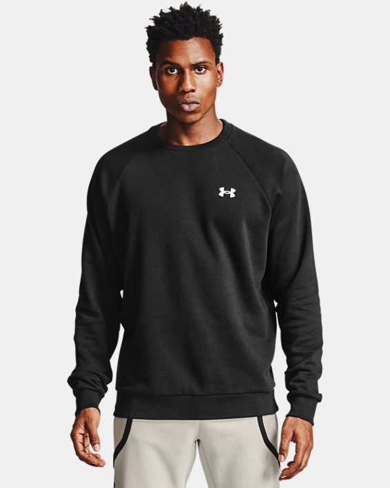 Under Armour UA Rival Bomulds Crew Sweatshirt Herre Sort / Sort Hvide | Fzzy942bk61