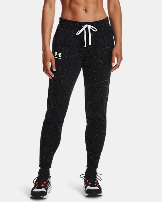 Under Armour UA Rival Fleece Bukser Dame Sort / Hvide | Bvarc6zDBf7