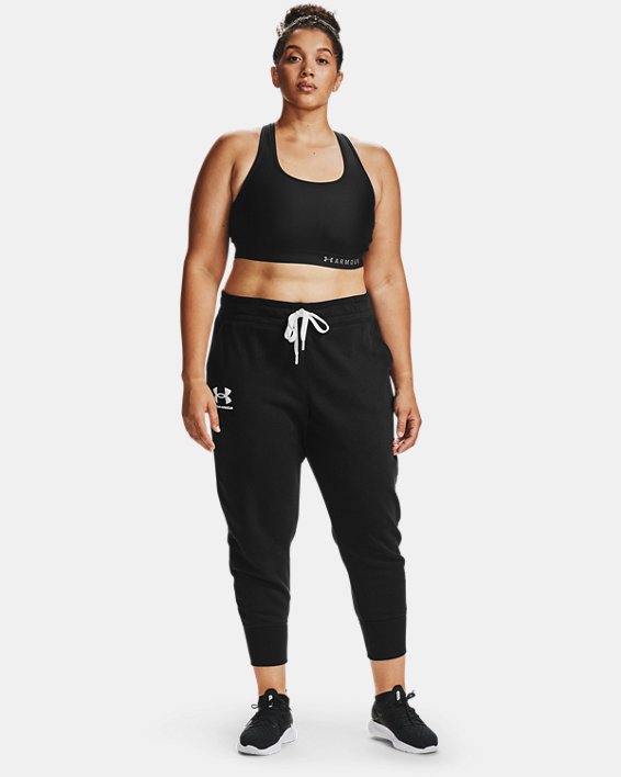 Under Armour UA Rival Fleece Bukser Dame Sort / Hvide | bhbSDpu3kID