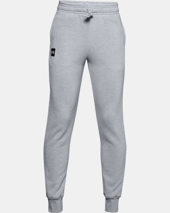 Under Armour UA Rival Fleece Bukser Drenge Grå Sort Hvide | 9fohsYCKvMT
