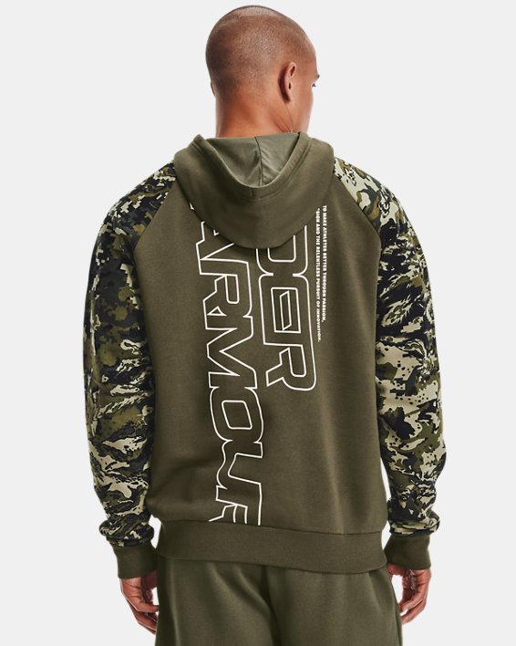 Under Armour UA Rival Fleece Camo Script Full-Zip Sweatshirt Herre Blå Grøn / Sort Hvide | Lxr2CMoN1