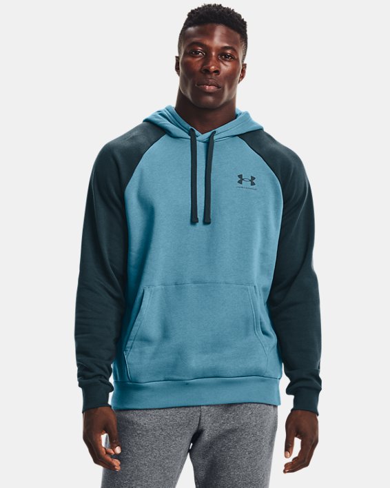 Under Armour UA Rival Fleece Colorblock Hættetrøje Herre Blå / Blå | sQdPeHQQhXX