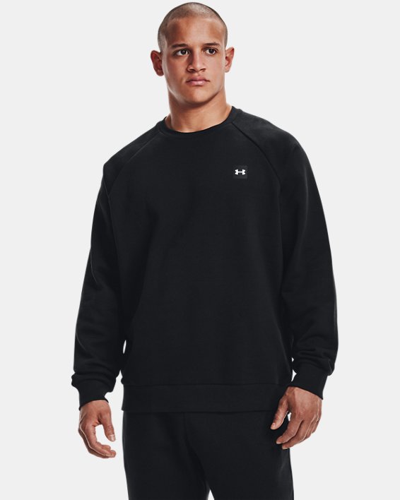 Under Armour UA Rival Fleece Crew Sweatshirt Herre Sort / Sort Hvide | CkXWesEkip5