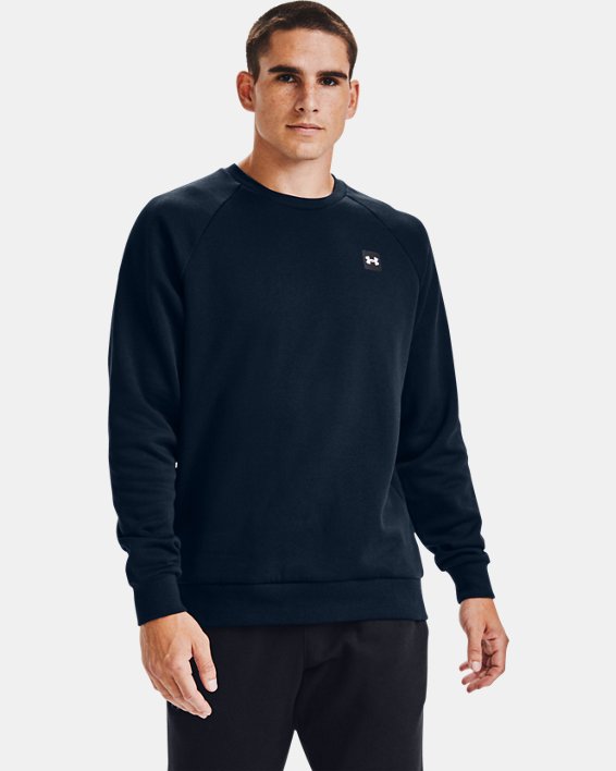 Under Armour UA Rival Fleece Crew Sweatshirt Herre Sort Hvide | WXcmCBdXbgK