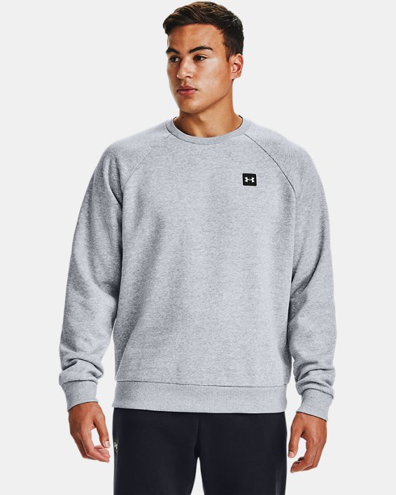 Under Armour UA Rival Fleece Crew Sweatshirt Herre Grå Sort Hvide | aRWN8ByZ3EM