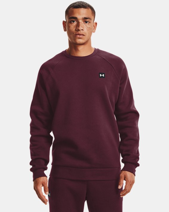 Under Armour UA Rival Fleece Crew Sweatshirt Herre Mørkebordeaux / Sort Hvide | hshdsPJcmmr