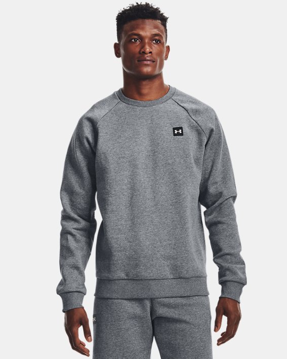 Under Armour UA Rival Fleece Crew Sweatshirt Herre Grå Sort Hvide | kBD9bXFyLxT