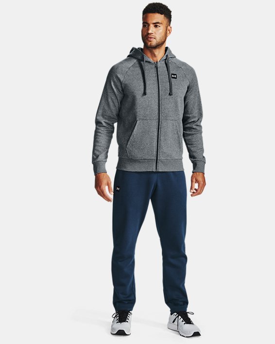 Under Armour UA Rival Fleece Full Zip Hættetrøje Herre Grå Sort Hvide | JXmb3wEdKyu