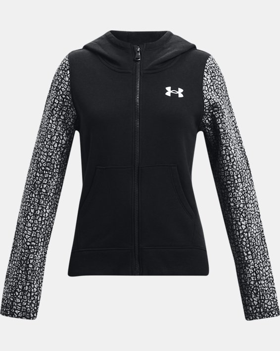 Under Armour UA Rival Fleece Full-Zip Sweatshirt Pige Sort / Hvide | Jn6sQpqnUNE