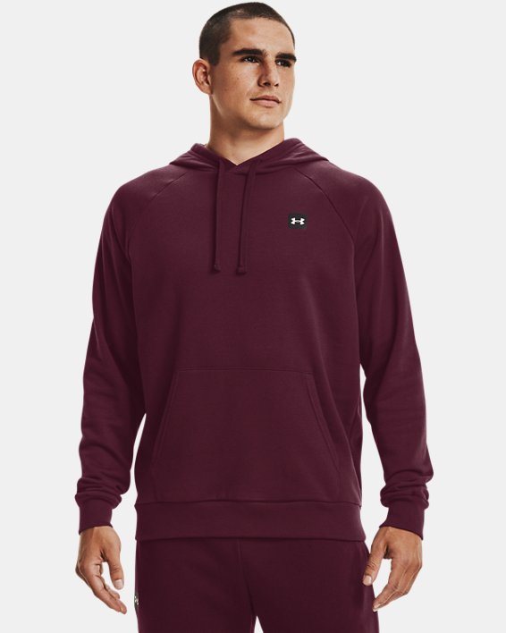 Under Armour UA Rival Fleece Hættetrøje Herre Mørkebordeaux / Sort Hvide | WXh3mmZC9rU