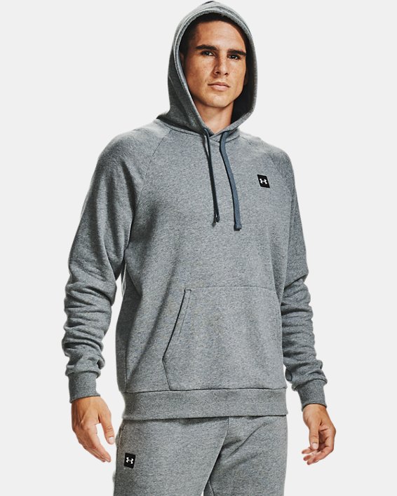 Under Armour UA Rival Fleece Hættetrøje Herre Grå Sort Hvide | obg2MDd7RWl