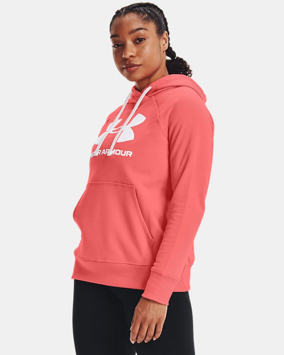 Under Armour UA Rival Fleece Logo Hættetrøje Dame Hvide | Zd1EvfTwP88