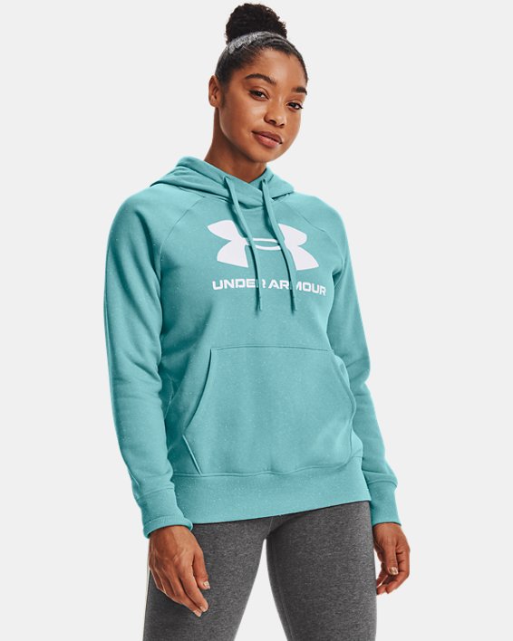 Under Armour UA Rival Fleece Logo Hættetrøje Dame Hvide | u3yub24acVt