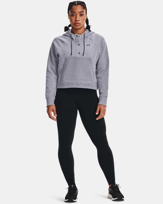 Under Armour UA Rival Fleece Mesh Hættetrøje Dame Grå / Sort | ot3NMJscP5P
