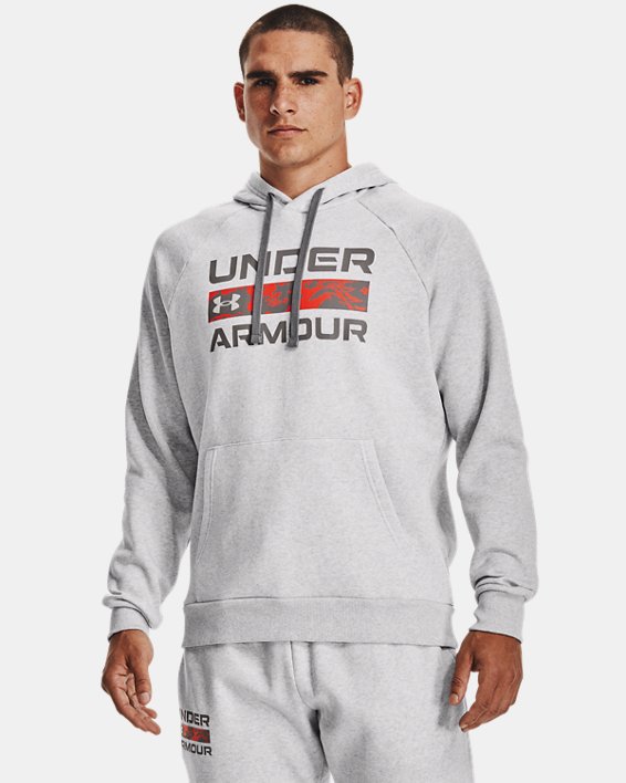 Under Armour UA Rival Fleece Signature Box Hættetrøje Herre Grå Grå | FYVTnDXRLR4