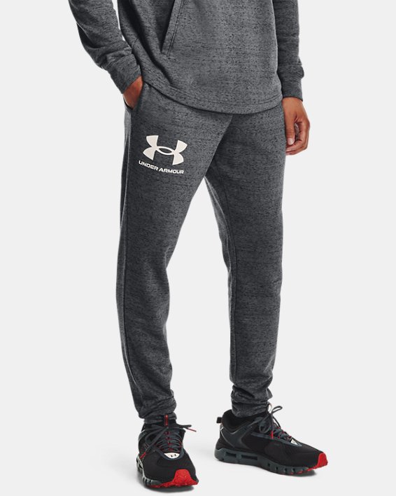 Under Armour UA Rival Terry Bukser Herre Grå / Sort Hvide | OwnbtaoLiOU