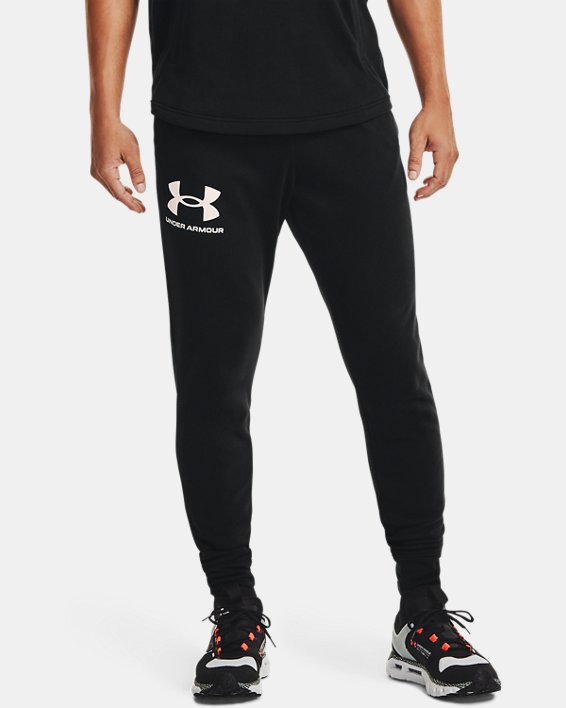Under Armour UA Rival Terry Bukser Herre Sort / Sort Hvide | tRBsqwrGr16