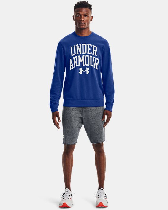 Under Armour UA Rival Terry Crew Sweatshirt Herre Blå / Sort Hvide | sU7R8ldXPPl