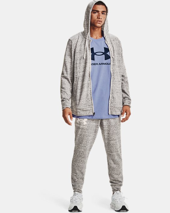 Under Armour UA Rival Terry Full Zip Hættetrøje Herre Sort Hvide | vYRYVIV5H3I