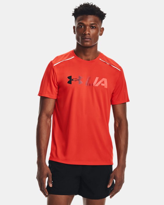 Under Armour UA Run Graphic Print Fill T Skjorte Herre Mørkeorange / Sort | 6aw735zsopD