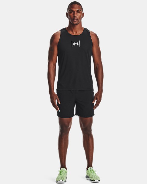 Under Armour UA Speed Stride Shock Singlet Tank Top Herre Sort / Hvide | be3RO5HRjQS