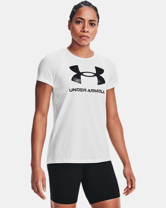 Under Armour UA Sportstyle Graphic Løbe T-shirt Dame Hvide / Sort | aBav3ktz1rQ