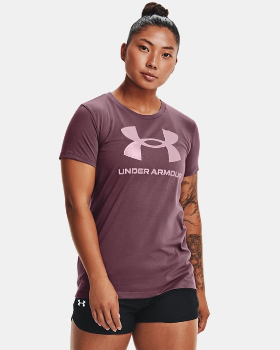 Under Armour UA Sportstyle Graphic Løbe T-shirt Dame Grå Lilla / Lilla Lyserød | cOazKcZRRK2
