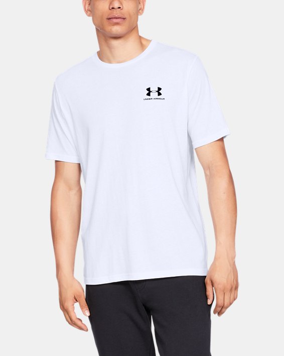 Under Armour UA Sportstyle Left Chest Shirt Løbetøj Herre Hvide / Sort | AhqjeC7iJDD