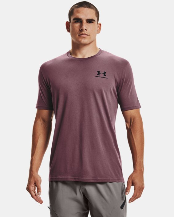Under Armour UA Sportstyle Left Chest Shirt Løbetøj Herre Grå Lilla / Sort | TQNghTYAx3p