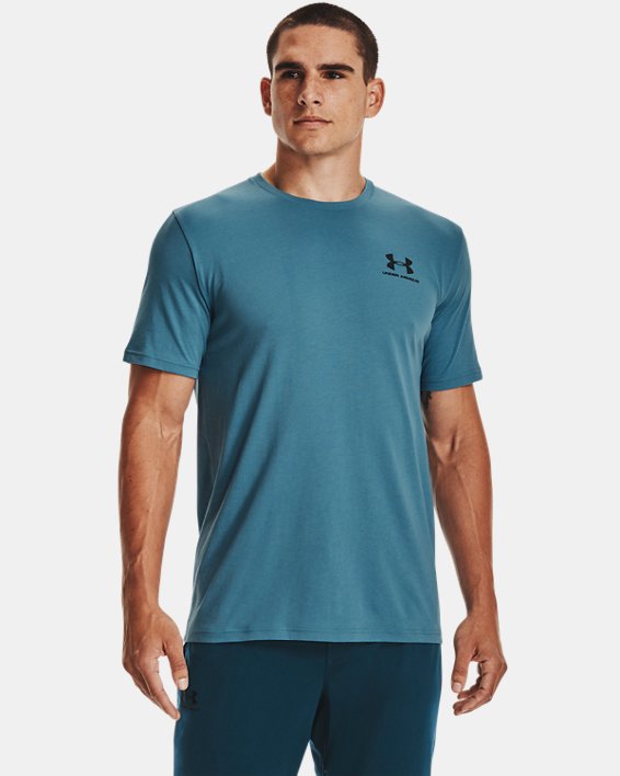 Under Armour UA Sportstyle Left Chest Shirt Løbetøj Herre Blå / Sort | VDI7WfzWjI9