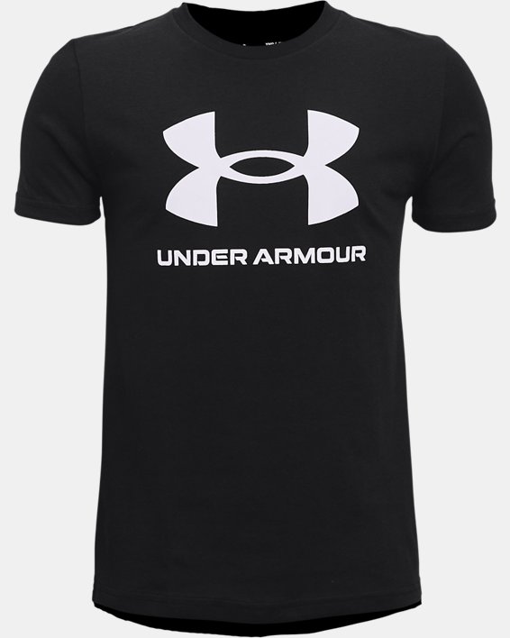 Under Armour UA Sportstyle Logo Løbetøj Drenge Sort / Hvide | EvtEVPosn4S