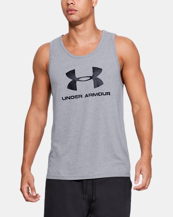 Under Armour UA Sportstyle Logo Tank Top Herre Grå Sort | fgfAC4TXX7z
