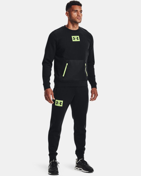 Under Armour UA Summit Knit Crew Sweatshirt Herre Sort / Gul | Gg3gNlvV4pn