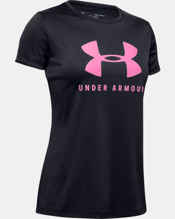 Under Armour UA Tech™ Big Logo Løbetøj Pige Sort / Lyserød | TgRZKpuuvTj