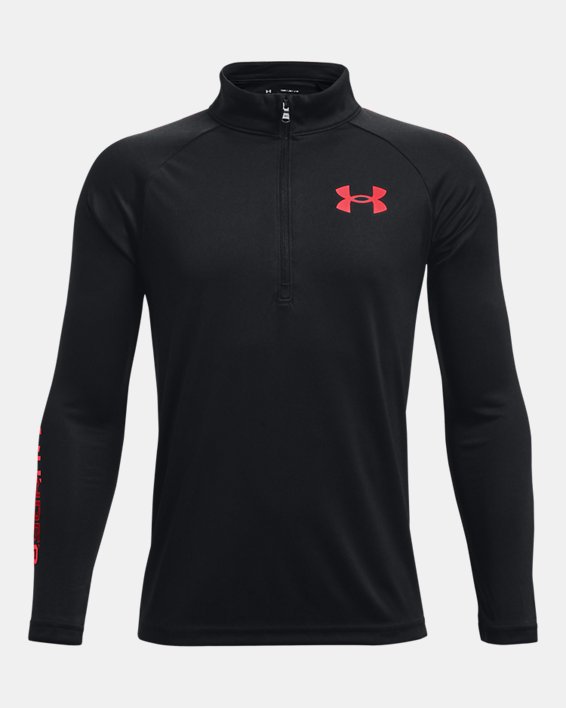 Under Armour UA Tech™ Big Logo ½ Zip Løbetøj Drenge Sort | YxoOqU8pP1B