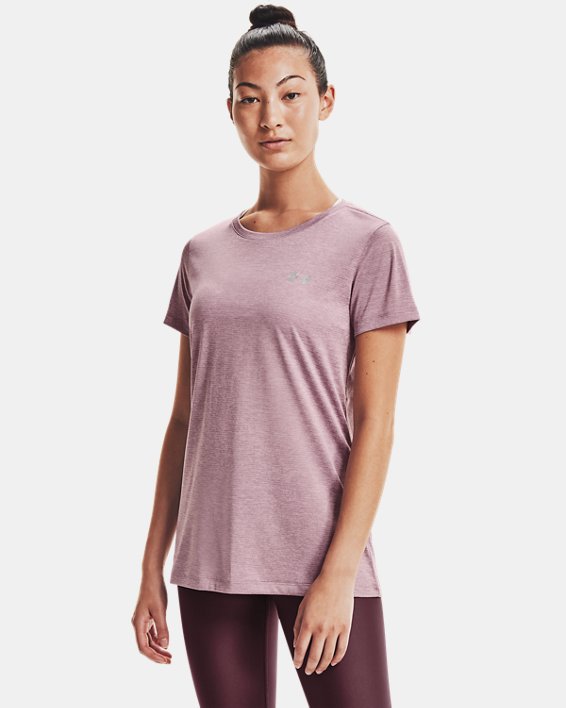 Under Armour UA Tech™ Twist T-Shirt Løbetøj Dame Lilla Lyserød / Lyserød | UrFnitccsDb