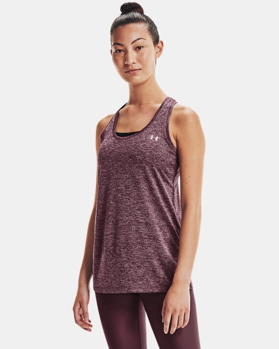 Under Armour UA Tech™ Twist Tank Top Dame Grå Lilla / Lilla Lyserød | JYxpfQ73JhM