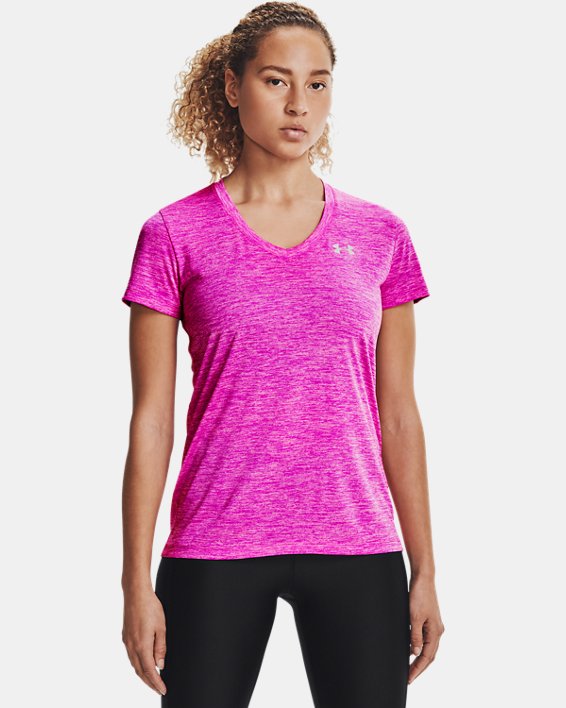 Under Armour UA Tech™ Twist V-Neck Løbetøj Dame Lyserød / Lyserød | J5Eu15XFMLW