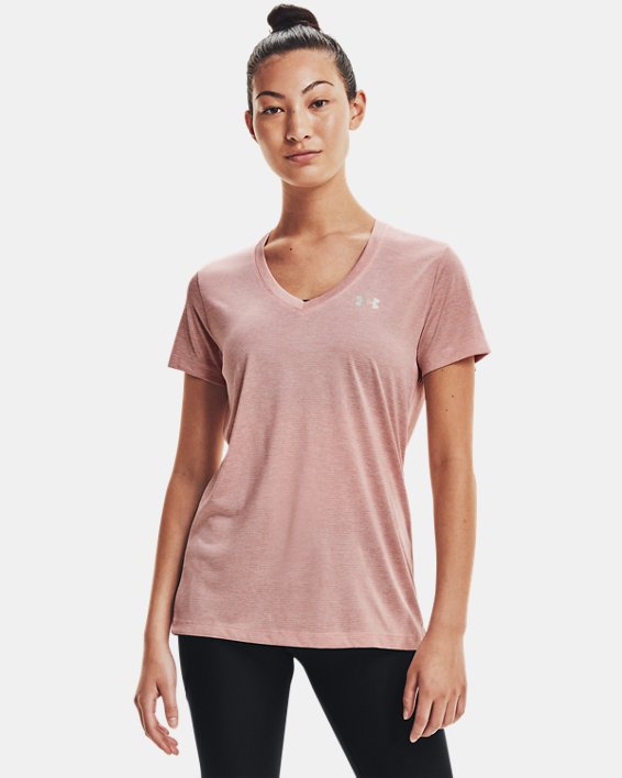 Under Armour UA Tech™ Twist V-Neck Løbetøj Dame Lyserød / Lyserød | YGqNsXN94nE