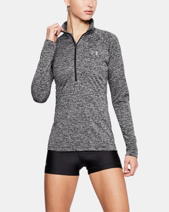 Under Armour UA Tech™ Twist ½ Zip Sweatshirt Dame Sort / Metal Sølv | eGx1Yu48orb