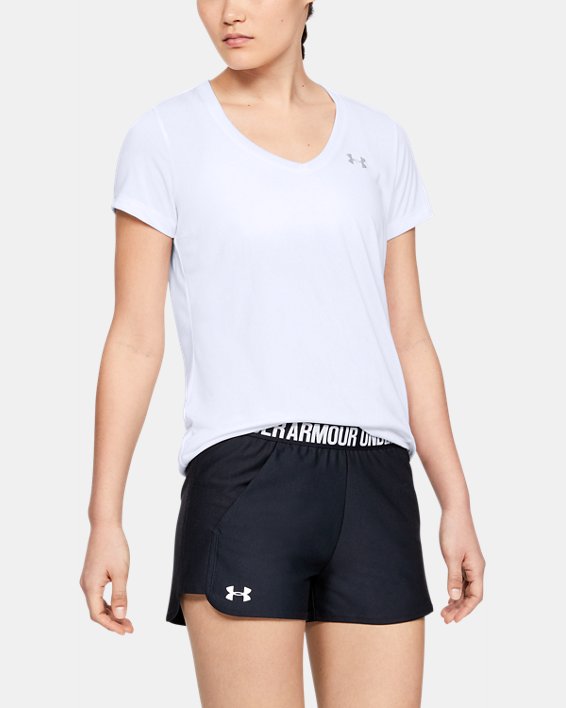 Under Armour UA Tech™ V-Neck Løbetøj Dame Hvide / Metal Sølv | F31YUlgDUBq