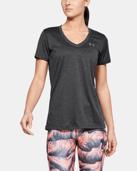 Under Armour UA Tech™ V-Neck Løbetøj Dame Mørkegrå / Metal Sølv | QOdwwP4WZZA