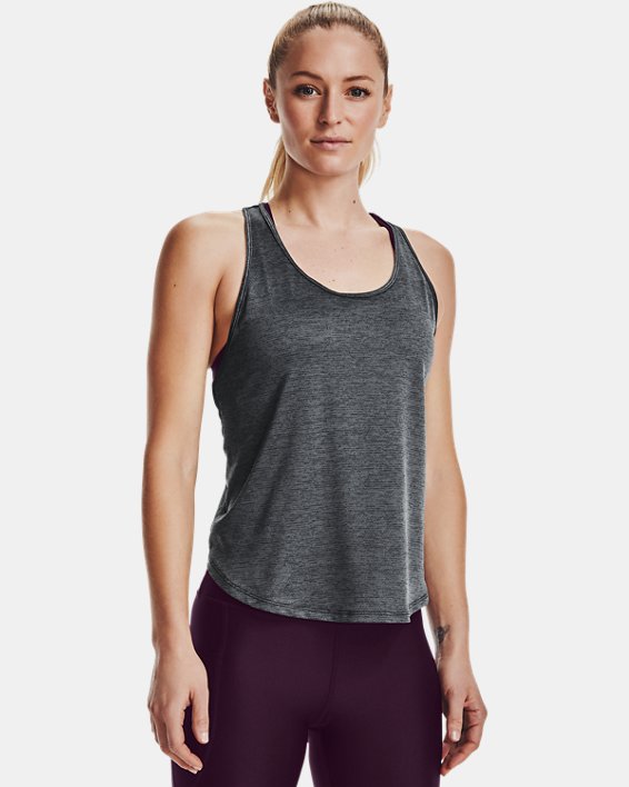 Under Armour UA Tech™ Vent Tank Top Dame Sort / Hvide | lWTJv4hBKnu