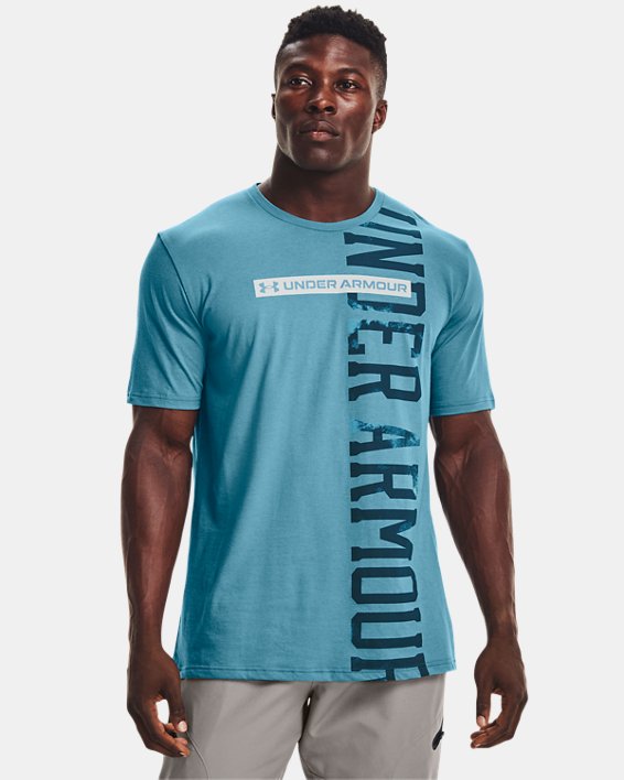 Under Armour UA Vertical Signature T Skjorte Herre Blå / Grå | kRJirE4i8bQ