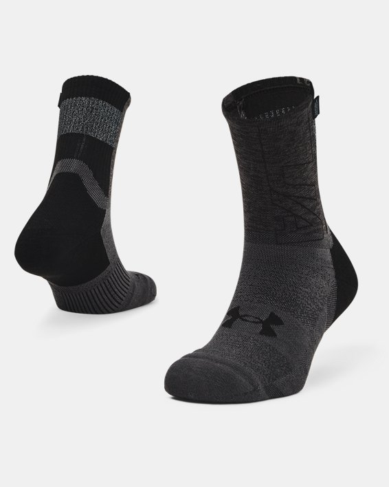 Under Armour Unisex UA Armour Dry™ Run Crew Sokker Dame Sort / Grå | dttQgq5UKHu