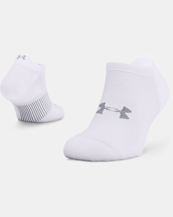 Under Armour Unisex UA Armour Dry™ Run No Show Sokker Herre Hvide / Grå | e7XNNnabscL
